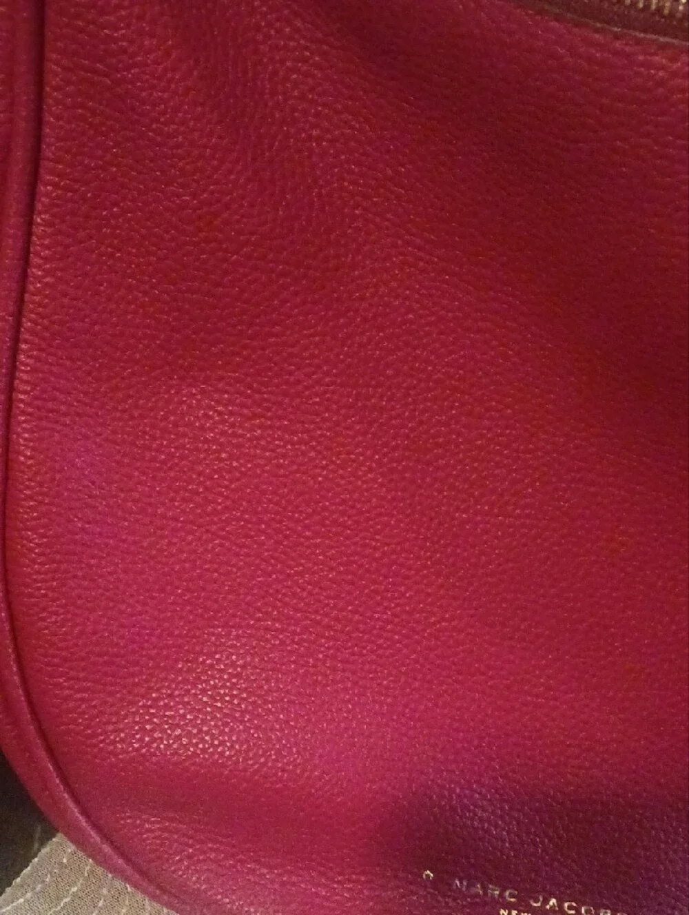 Marc Jacobs Pebbled Leather Hobo in Berry with Gold Hardware